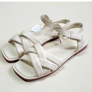 NEW ZARA IVORY THICK PUFF STRAPPY Ankle Strap Closure Size 35euro= 2.5